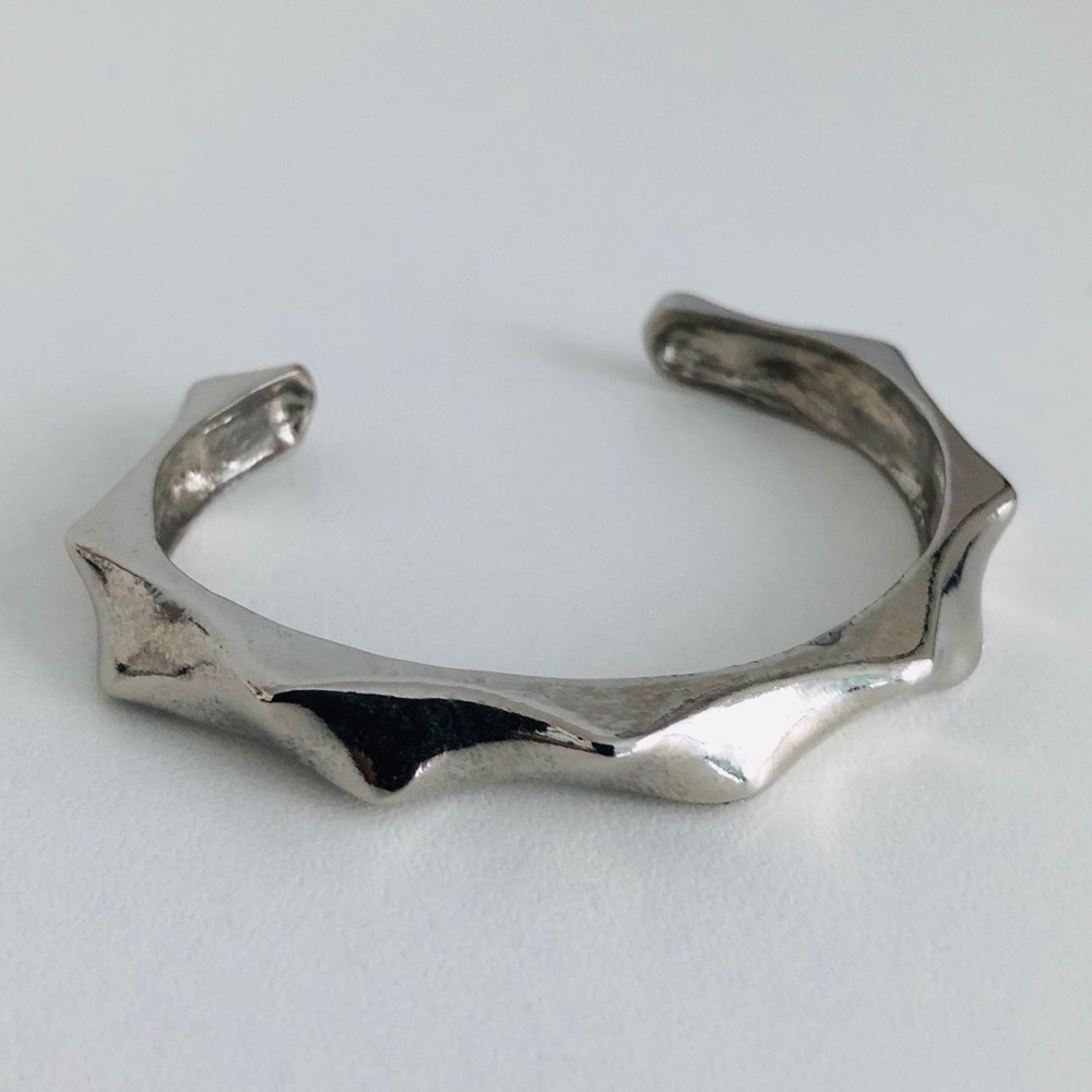 Silver dimensional cuff bracelet